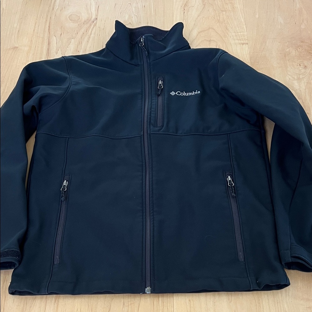 Columbia Navy Black Full-Zip Softshell Jacket